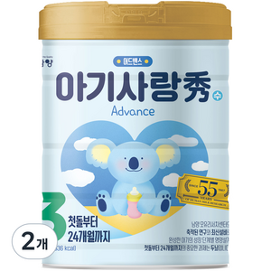 아기사랑수 어드밴스 분유 3단계, 750g, 2개