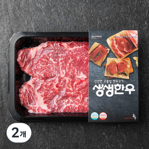 생생한우 1등급 채끝 구이용 (냉장), 200g, 2개