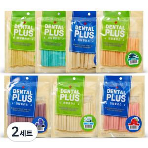 덴탈플러스 강아지 껌, 청포도, 치즈, 밀크, 오메가3, 블루베리, 딸기, 요거트, 1g, 2세트