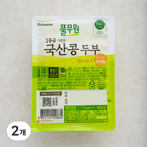 풀무원 국산콩 두부 찌개용, 180g, 2개