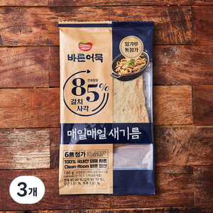 바른어묵 85% 갈치사각 어묵, 180g, 3개