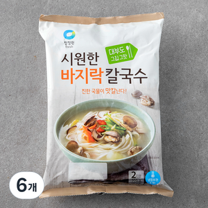 청정원 바지락칼국수 2인분, 366g, 6개