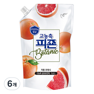 피죤 고농축 보타닉 섬유유연제 자몽 프레시, 1.6L, 6개