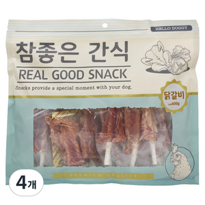 헬로도기 참좋은간식 건조간식, 닭갈비, 600g, 4개