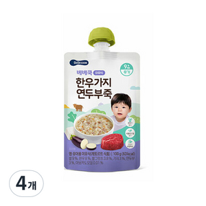 베베쿡 한우 가지 연두부죽 실온이유식 후기 100g, 4개, 한우 + 가지 + 연두부 혼합맛