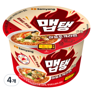 맵탱 큰컵 마늘조개라면 110g, 4개