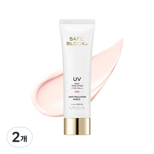 미샤 세이프블록 RX UV 로지 톤업 선크림 SPF50+ PA++++, 50ml, 2개