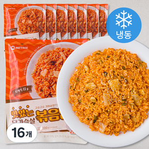 미트리 맛있는 닭가슴살 볶음밥 김치 (냉동), 200g, 16개