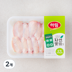 하림 동물복지 인증 자연실록 닭 윙 아랫날개 (냉장), 300g, 2개