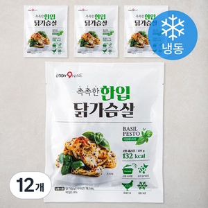 바디나인 촉촉한 한입 닭가슴살 바질페스토맛 (냉동), 100g, 12개