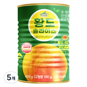 녹색상회 황도 슬라이스, 400g, 5개