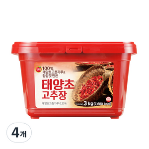 진미 태양초 고추장, 3kg, 4개