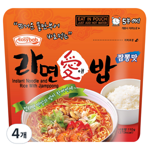 이지밥 라면애밥 짬뽕맛, 110g, 4개