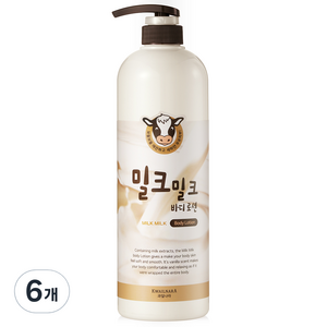 과일나라 밀크퐁당 우유 바디로션 파우더향, 1000ml, 6개