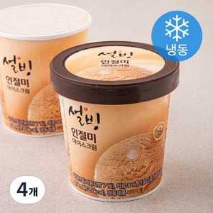 설빙 인절미 아이스크림 (냉동), 474ml, 4개