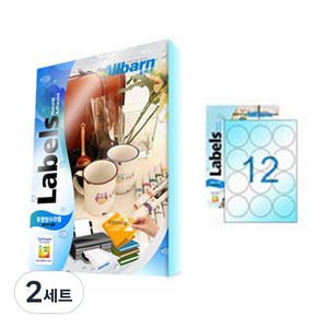 [올바른] 투명방수라벨 (레이저용) -(원형12칸), 12칸, 50개
