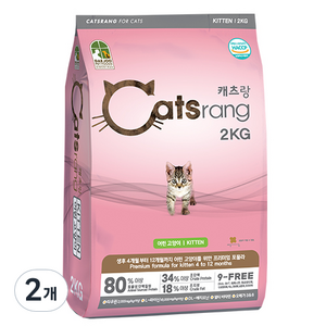 캐츠랑 키튼 어린 고양이 건식사료, 닭+참치, 2kg, 2개