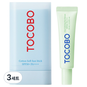 토코보 코튼 소프트 선스틱 19g + 시카 카밍 선세럼 10ml SPF50+ PA++++ 세트, 3세트