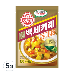 오뚜기 백세 카레 약간매운맛, 100g, 5개