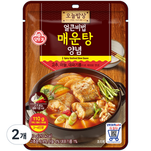 오뚜기 오늘밥상 얼큰비법 매운탕 양념, 110g, 2개