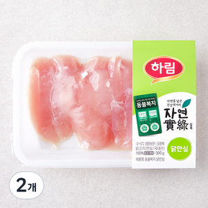 하림 자연실록 동물복지 인증 닭안심 (냉장), 300g, 2개