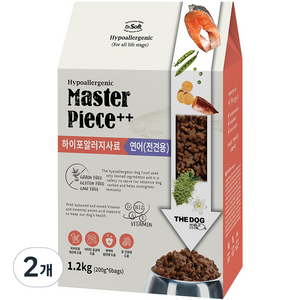 더독 전연령용 닥터소프트 명작 하이퍼알러지 습식사료, 연어, 1.2kg, 2개