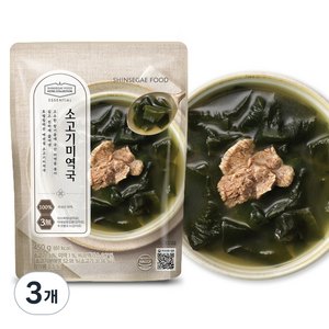 신세계푸드 호텔컬렉션 에센셜 소고기 미역국, 450g, 3개