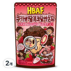 바프 쿠키앤딸기크림 아몬드, 2개, 190g