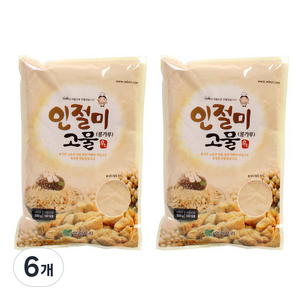 우리보리 인절미 고물 콩가루, 6개, 500g