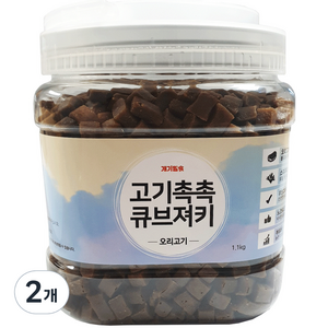 개기월식 고기촉촉 큐브져키 강아지 간식, 오리고기, 1.1kg, 2개