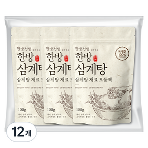 한방선생 국내산 삼계탕 재료, 100g, 12개