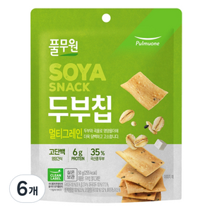 풀무원 두부칩 멀티그레인, 6개, 50g