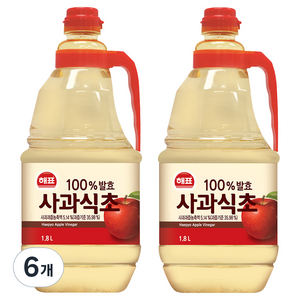 해표 사과식초, 1.8L, 6개