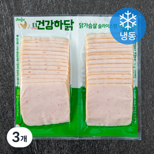 진주햄 더 건강하닭 닭가슴살 슬라이스햄 (냉동), 500g, 3개