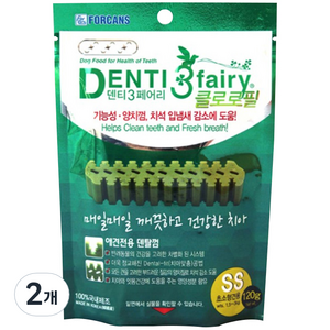 포켄스덴티페어리 클로로필 강아지 덴탈껌, 천연벌꿀, 120g, 2개