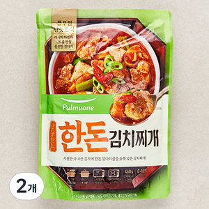 풀무원 반듯한식 한돈 김치찌개 냉장, 460g, 2개