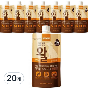 펫쿠르트 강아지 건강하개 프로젝트 왈 영양제, 장건강/유산균, 100ml, 20개