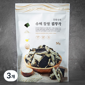 강릉상회 수제 찹쌀 김부각, 50g, 3개