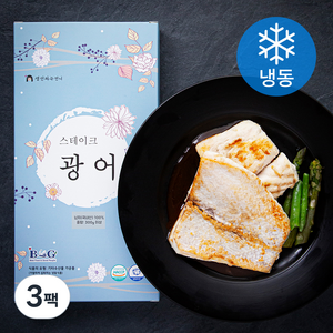 생선파는언니 스테이크 국내산 광어 (냉동), 300g, 3팩