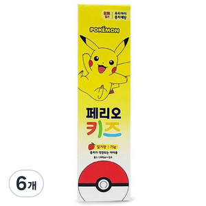 페리오 키즈 포켓몬스터 어린이 치약 딸기향, 6개, 75g