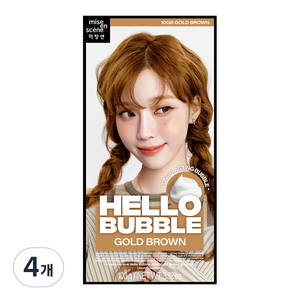 미쟝센 헬로 버블 염색제, 골드브라운, 4개