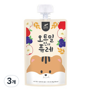 리틀스푼 오트밀인더퓨레, 혼합맛(사과/블루베리/귀리), 100g, 3개