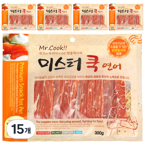 미스터쿡 강아지 스테이크 건조간식, 연어맛, 300g, 15개