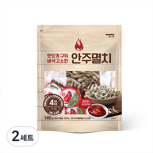 바다원 구운 안주 멸치 + 고추장 세트 140g, 2개