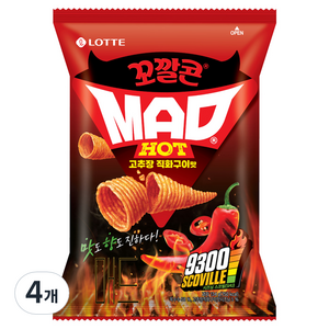 꼬깔콘 MAD HOT 고추장 직화구이맛, 134g, 4개