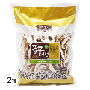 버섯꽃필때 표고채 태양건조, 200g, 2개