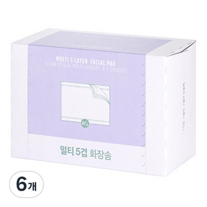 fmgt 데일리 멀티 5겹 화장솜, 80개입, 6개