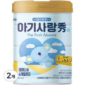 아기사랑수 어드밴스 분유 1단계, 750g, 2개