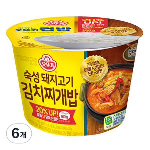 오뚜기 컵밥 숙성돼지고기 김치찌개밥, 6개, 310g