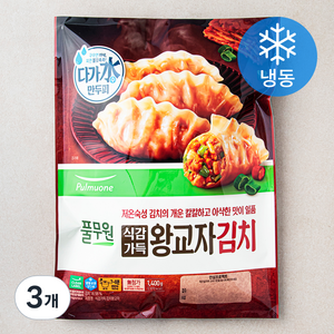 풀무원 김치왕교자 (냉동), 1.4kg, 3개